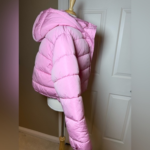 NWT Pink Puffer Cropped Jacket-Forever 21-Size Medium - Picture 5 of 11